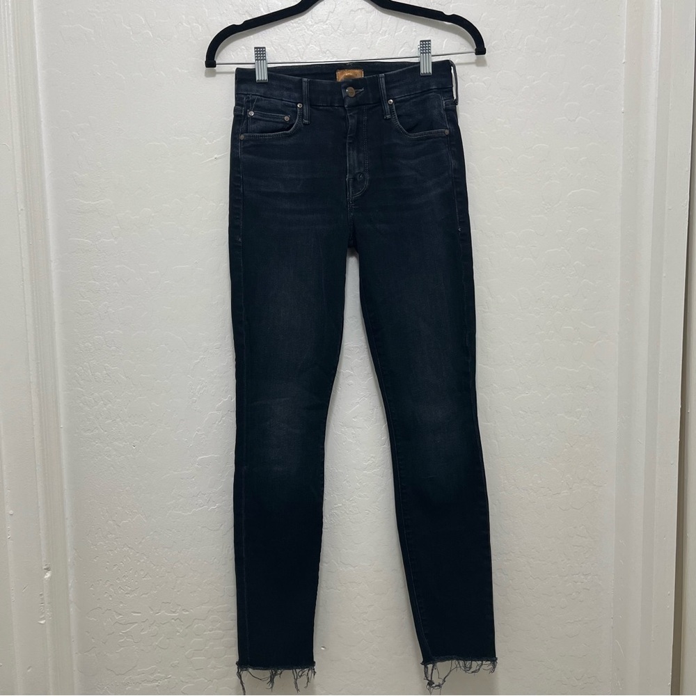 Mother The Looker Ankle Fray In Coffee Tea Or Me Skinny Jeans Size 23